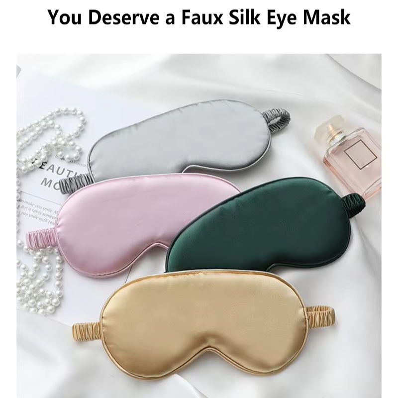 Eye Mask Sleep Travel - Penutup Mata Tidur Sutra Dua Sisi,