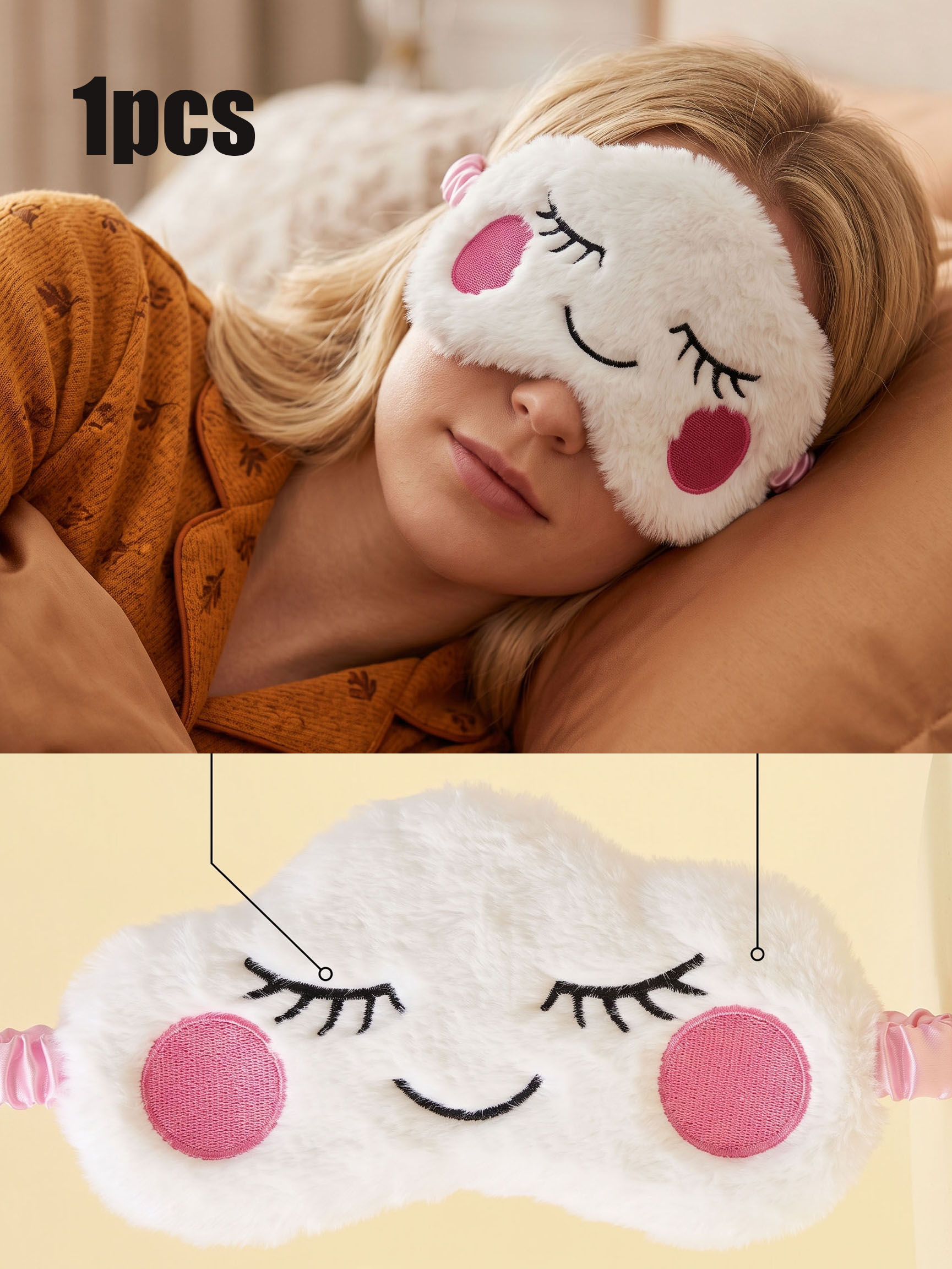 Eye Mask Sleep Travel - 1 Buah Masker Mata Tidur Smiley