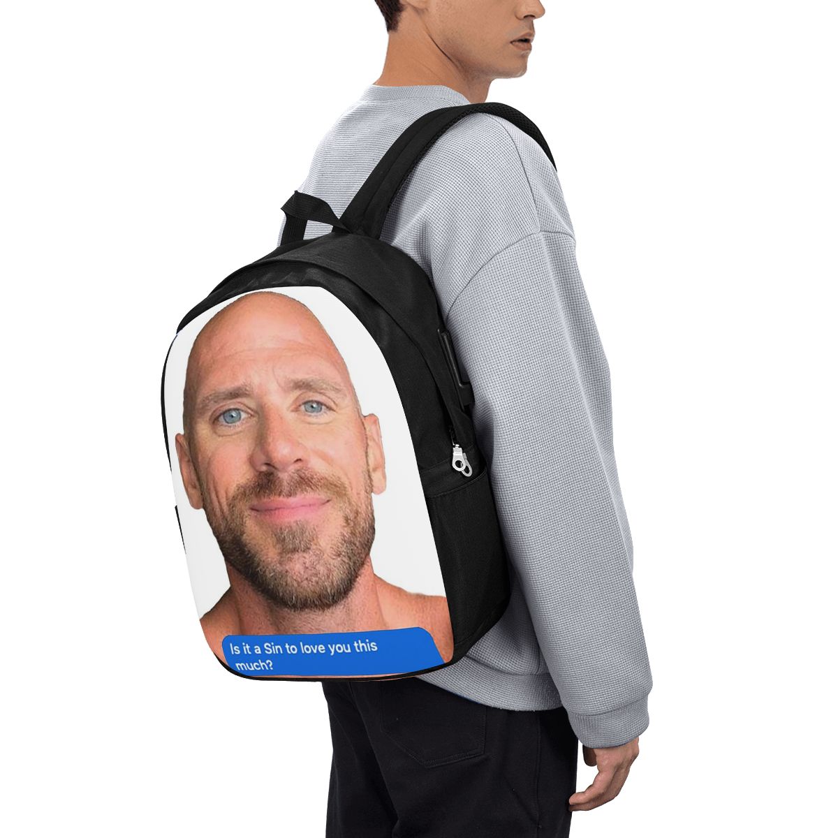 Travel Accessories For Men - Johnny Sins Flirty Text Bubble Backpack