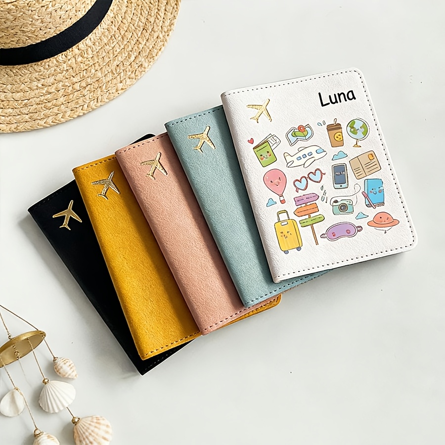 Travel Accessories Useful - Tempat Paspor dengan Nama Kustom, Kartun