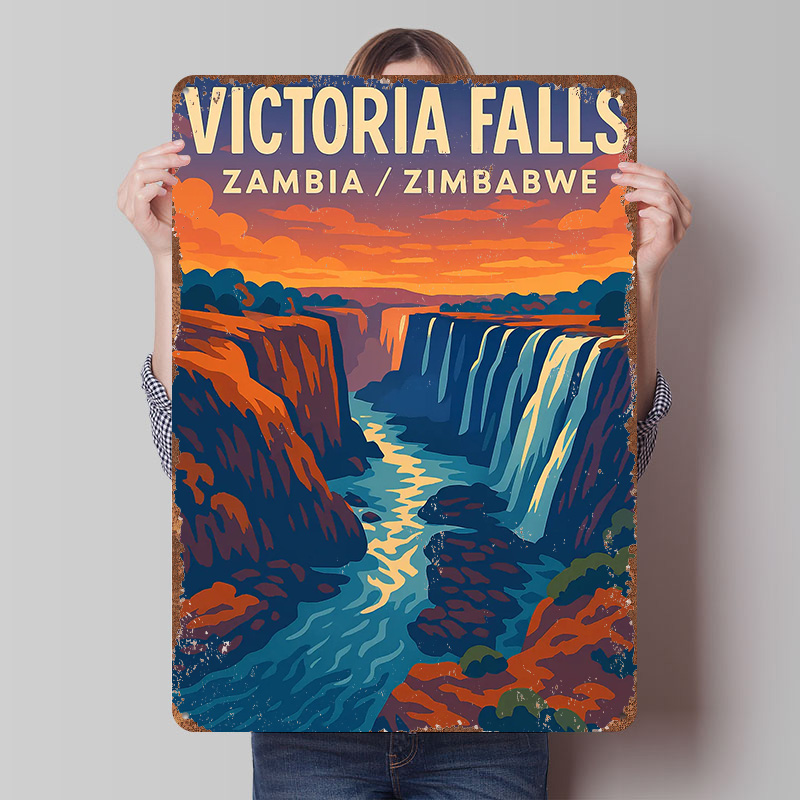Travel Accessories Victoria - Poster Kaleng Perjalanan Victoria Falls, Seni