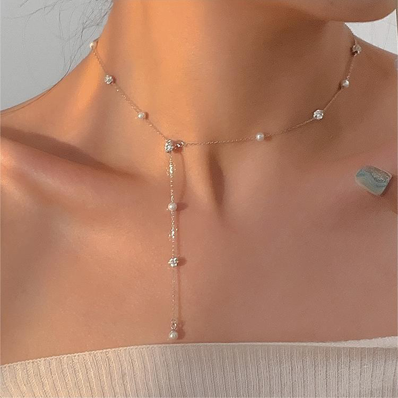 Kalung rantai zirkon mutiara i - Travel Accessories As Gifts ulasan dan harga