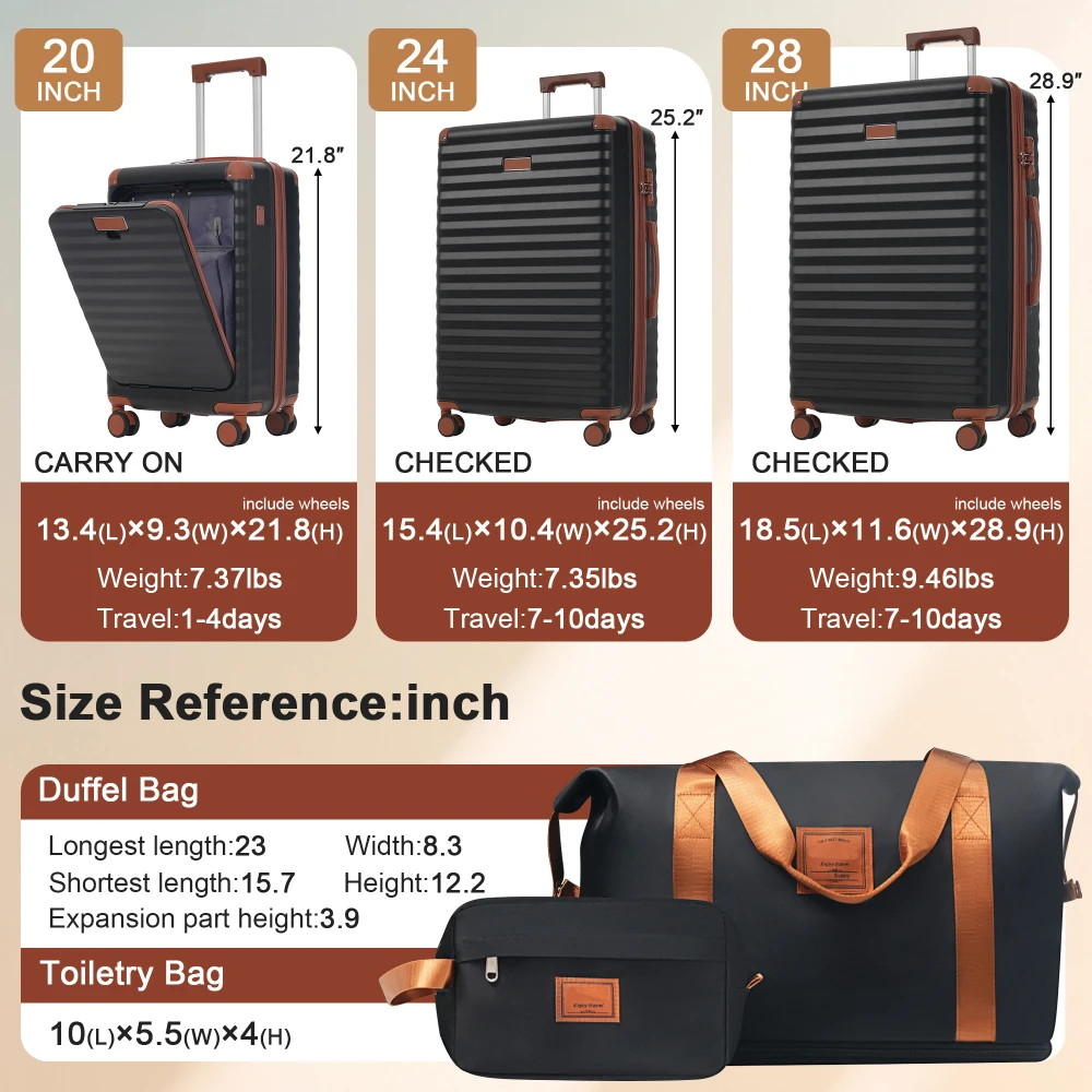 Set Koper 5 Buah dengan Bukaan - Toiletry Bag Tsa ulasan dan harga