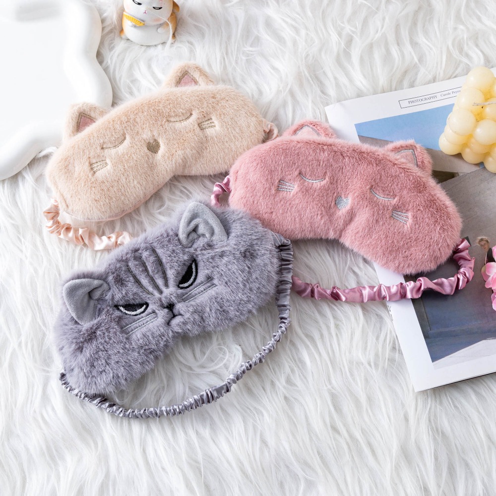 Masker Tidur Boneka Kucing Luc - Eye Mask Sleep Travel ulasan dan harga